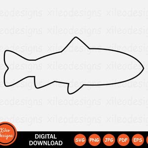 魚のアウトラインアイコン SVG 海 海洋 野生動物 動物 ライン png jpg eps ai pdf デジタルダウンロード ベクトル サイン シンボル Cricut グラフィック クリップアート ベクトル