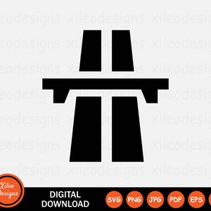Icona autostrada SVG - Autostrada Autostrada Interstatale Strada Viaggio Segnale Simbolo Cricut Clipart Vettore Download digitale png jpg pdf eps ai