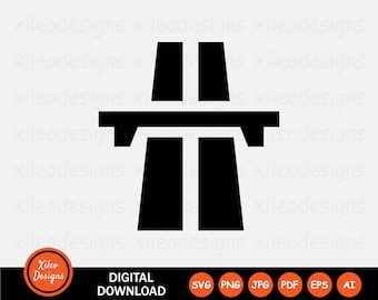 Highway Icon SVG - Expressway Motorway Interstate Freeway Road Travel Sign Symbol Cricut Clipart Vector Digital Download png jpg pdf eps ai