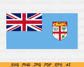 Fiji Vlag SVG, Fijian National Nation Country Banner, Instant Digital Download, Clipart Vector Graphic Icon File - svg eps ai png jpg pdf