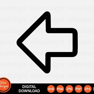 Pijl-links lijn pictogram SVG kant vóór vorige west png jpg eps ai pdf digitale download vector teken symbool Cricut grafische clipart