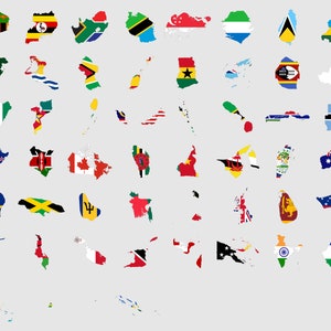 Commonwealth Flag Maps SVG Bundle, Member Countries Country National ...