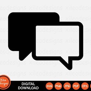 Konversationsikon SVG chattruta textmeddelande kommentar tecken symbol Cricut grafik Clipart vektor png jpg eps ai pdf digital nedladdning vektor