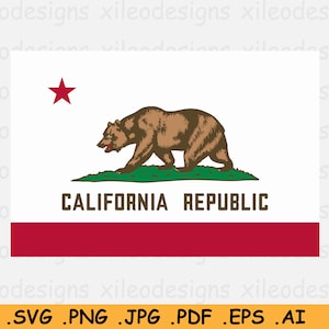 California Flag SVG, CA USA U.S State Banner, Golden State, American United States of America Clipart Vector Graphic Icon eps ai png jpg pdf