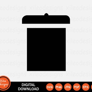 Trash Can Icon SVG Trashcan Rubbish Bin Waste Delete Graphic Vector Clipart Sign Symbol Cricut Digital Download Vector png jpg eps pdf ai