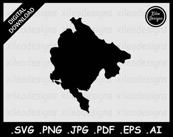 Montenegrin Map Svg - Etsy