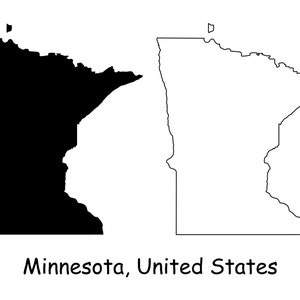 Minnesota Map SVG - MN USA United States of America us, Schwarz Weiß Silhouette Clipart Vektor Grafik Icon Banner - svg eps png jpg