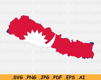 Nepal Map Svg - Etsy