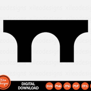 Arco Ponte Struttura Icona Architettura Supporto Pilastro Grafica vettoriale Clipart Segno Simbolo Cricut Download digitale Vettore png jpg eps pdf ai