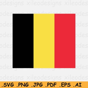 Bandiera nazionale belga SVG, Banner nazione paese belga, File cricut cut, Download digitale, Clipart Vector Graphic Icon- eps ai png jpg pdf