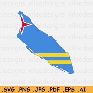 Aruba Karte Flagge SVG - Aruba Karte Flagge, Aruba Flagge Karte, Aruba Insel Karte SVG, Aruba Flagge Karte SVG, Instant Digital Download - eps ai png jpg pdf