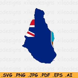 Montserrat Map Flag SVG, British Overseas Territory BOT, United Kingdom U.K. Border Border Shape, SVG Cut File Clipart, eps ai png jpg pdf