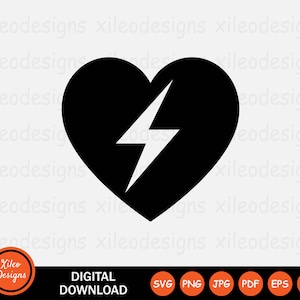 AED Sign SVG - Defibrillator Emergency First Aid CPR Heart Black White Icon Symbol Vector Cricut Digital Cut File Clipart png jpg eps pdf ai