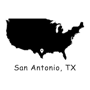 San Antonio Texas op de kaart van de VS, San Antonio TX kaart van de Verenigde Staten van Amerika San Antonio locatie Pin Drop kaart Instant Digitale Download svg png