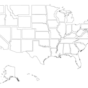 50 Cartes d’État individuelles États-Unis d’Amérique États-Unis États-Unis Définir la géographie Frontière Frontière Noir Contour svg png eps Vecteur Télécharger
