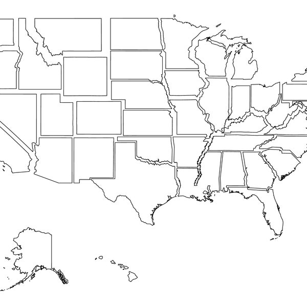 Individual States Map Svg - Etsy
