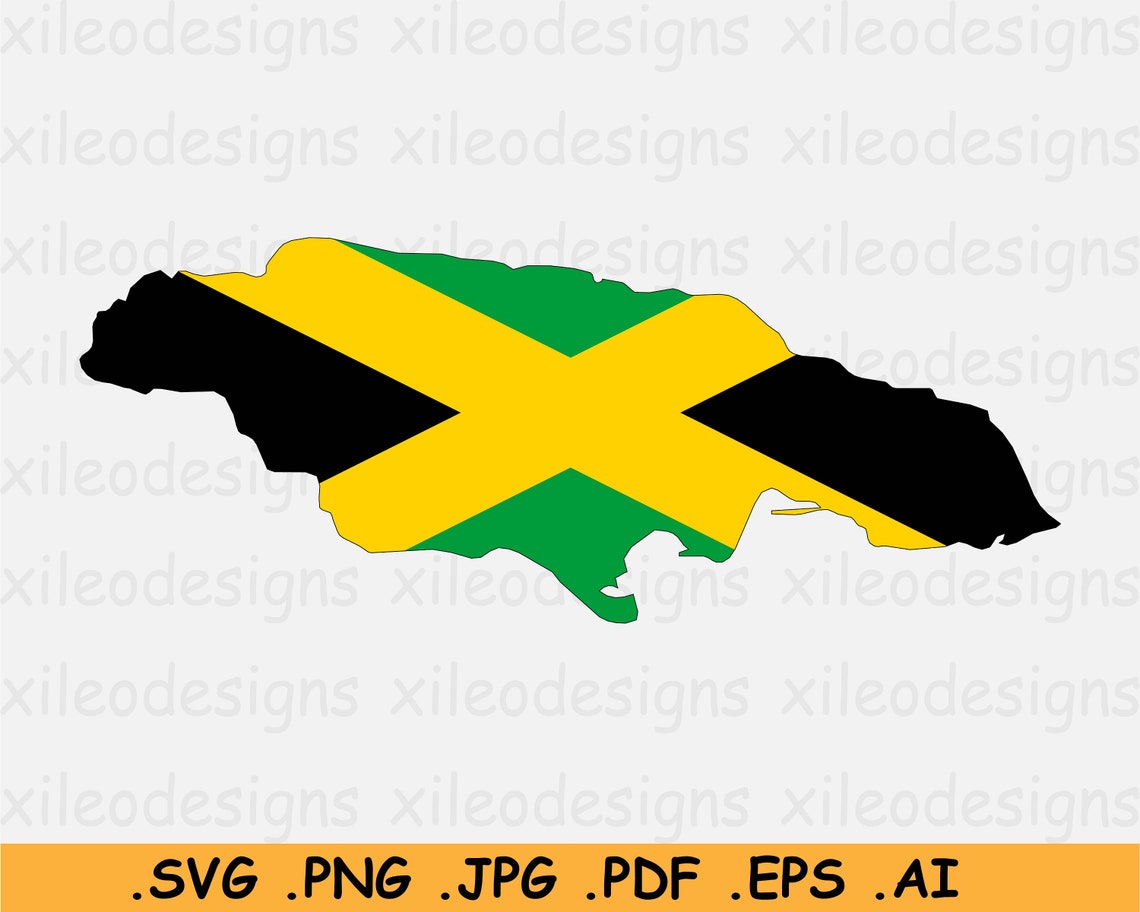 Jamaica Map Flag SVG Jamaican SVG Cricut Cut File Country Etsy