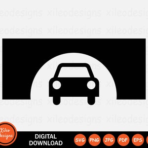 Icona di uscita tunnel auto SVG ponte ad arco veicolo sotto strada grafica vettoriale clipart segno simbolo Cricut download digitale vettoriale png jpg eps pdf ai