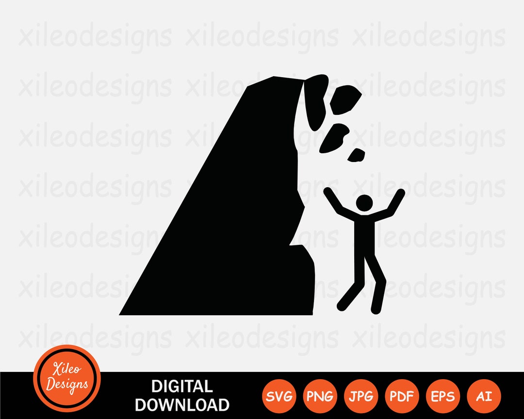 Landslide Icon SVG - Falling Rocks Cliff Collapse Debris Break off ...