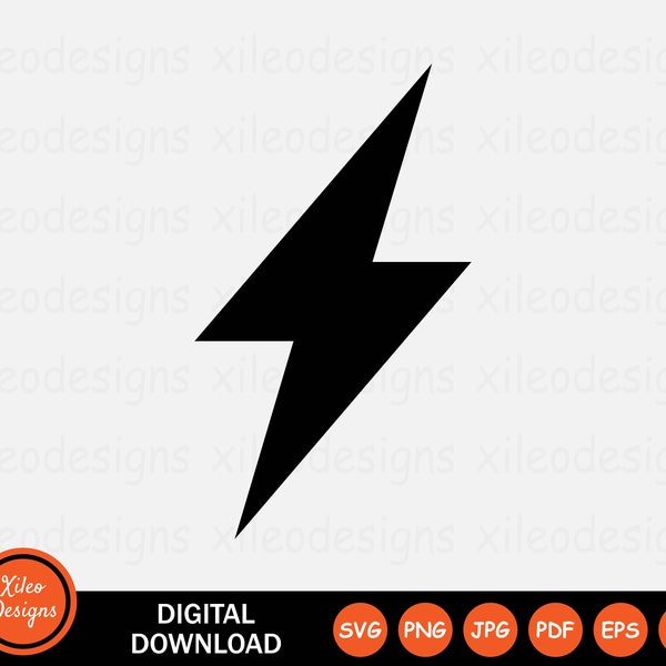 Electric Shock Icon SVG - Electricity Energy Lightning Thunder Bolt Symbol Sign Clipart Cricut Vector Digital Download png jpg pdf eps ai