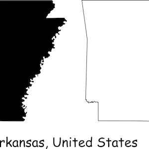 Arkansas Map SVG, AR USA Usa Usa us, Schwarz-Weiß Silhouette Clipart Vektor Grafik Icon Banner, svg eps png jpg