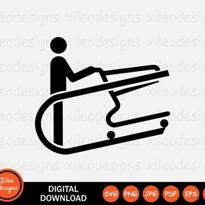 プッシュカート エスカレーター アイコン SVG トラベラー トロリー 男性 人 押す シンボル サイン グラフィック クリップアート ベクター Cricut デジタル カット png jpg eps pdf ai