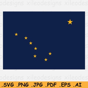 Alaska Flag SVG, AK USA U.S State Banner, Cricut Cut File, American United States of America Clipart Vector Graphic Icon, eps ai png jpg pdf
