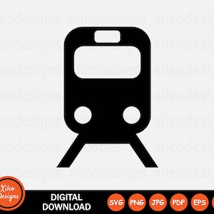 電車アイコン SVG 鉄道 公共交通機関 正面図 到着 png jpg eps ai pdf デジタルダウンロード ベクターグラフィック クリップアート ベクターサイン シンボル Cricut