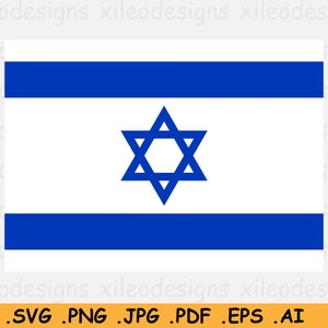 Israel Flag SVG, Flag of Zion, Israeli National Banner, Cricut Cut File, Digital Download, Clipart Vector Graphic Icon - eps ai png jpg pdf