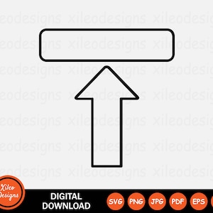 May include: Black and white digital download graphic featuring an upward arrow pointing towards a rectangular shape. The image includes the text "DIGITAL DOWNLOAD" and various file type icons. The design is from Xileo Designs.