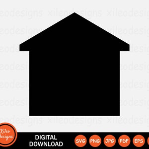 Puede incluir: Silueta negra de una casa. Descarga digital disponible en formatos SVG, PNG, JPG, PDF, EPS y AI.