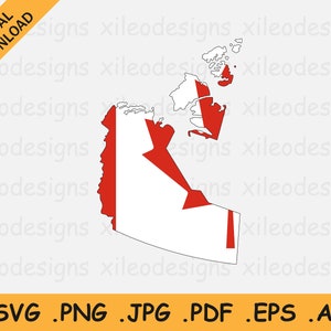 NordwestGebiete Karte Kanada Flagge SVG - Kanadier Gebiet Banner Form Rand Rand Umriss, Cricut Cut Vektor, eps ai png jpg pdf