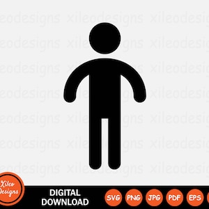 Stok figuur pictogram SVG man mannelijk persoon staand pose digitale download vector teken symbool Cricut grafische clipart vector png jpg eps ai pdf