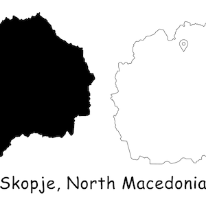 Stadtplan Nordmazedonien Stadtplan Stadtplan StadtPlan Schwarz Weiß Silhouette Umriss Region Landkarten jpg svg png ai eps
