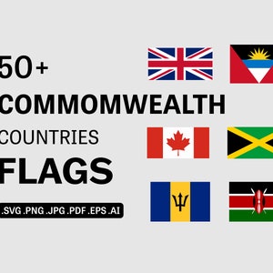 Conjunto de pacotes SVG de bandeira de países da Commonwealth - Bandeira nacional da nação do país membro, ícone de arquivo Cricut Cut Clipart, eps png jpg ai pdf