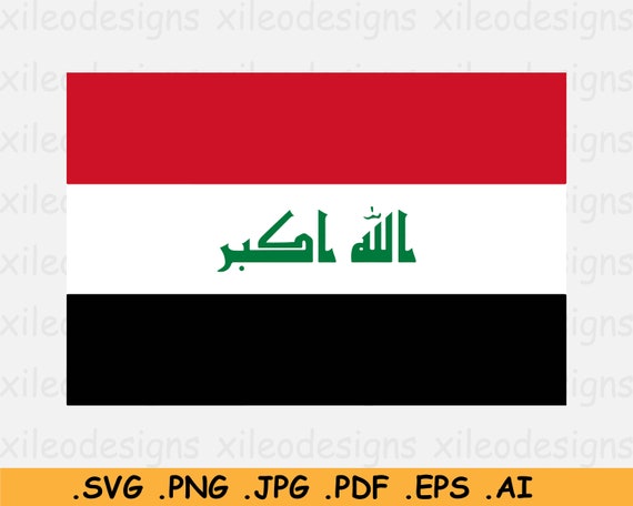 Iraq Flag SVG, Iraqi National Nation Country Banner, Cricut Cut File,  Digital Download, Clipart Vector Graphic Icon - eps ai png jpg pdf
