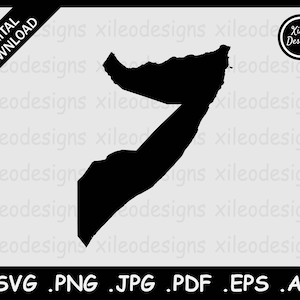 Somalia Mapa SVG, Somali National Country Boundary Border Map, Black Silhouette Cricut Cut File Vector Icon Cutout, png jpg jpeg pdf eps ai
