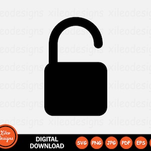 Unlock Icon SVG Open Password Access Safety Privacy App Graphic Vector Clipart Sign Symbol Cricut Digital Download Vector png jpg eps pdf ai