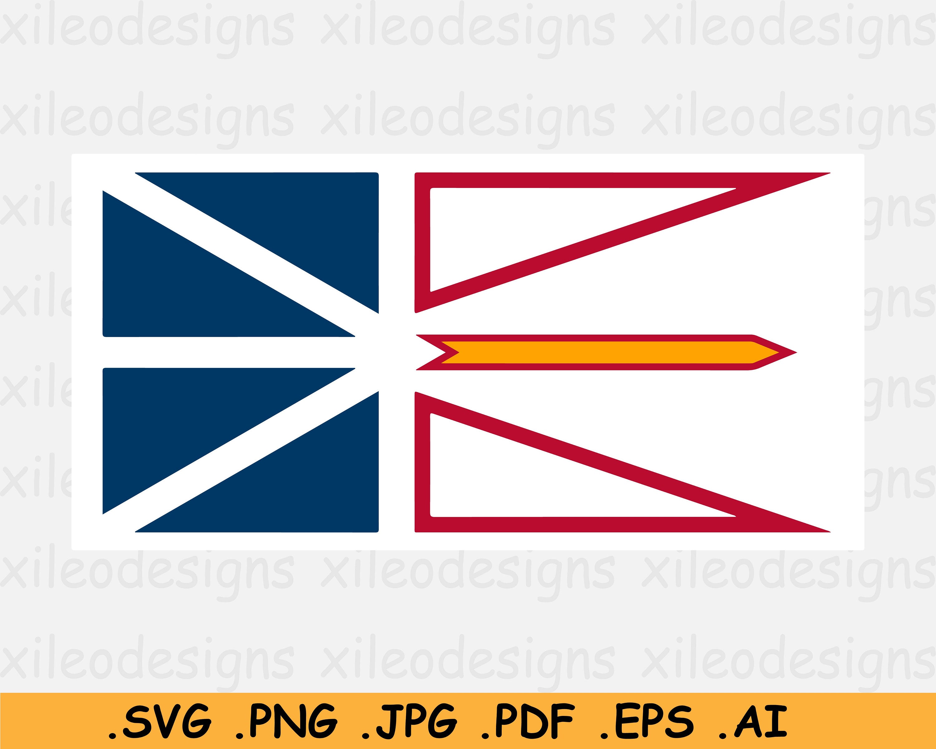 Newfoundland and Labrador Canada Flag, Canadian Province Banner, SVG Cricut  Cut File, Clipart Vector Graphic Icon Symbol- eps ai png jpg pdf, image size:3000x2400