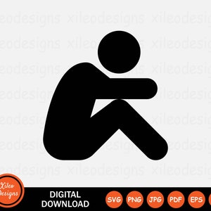 Crying Stick Figure Icon SVG Sad Depression Greif Upset Graphic Vector Sign Symbol Clipart Cricut Digital Download Vector png jpg eps pdf ai