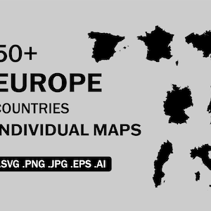 Europese Landen Individuele Kaarten SVG, Europa Land Natie Nationale Kaart, Cricut Cut Bestand Silhouet Vector Clipart Icon, eps ai png jpg