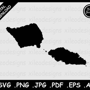 Samoa Karte SVG, Samoan National Country Border Map, Black Silhouette Cricut Cut File Vektor Icon Cutout, svg png jpg jpeg pdf eps ai
