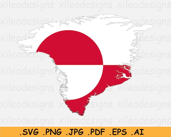 グリーンランドの国旗地図 SVG、グリーンランド島、デンマーク