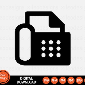Máquina de fax Ícone de telefone SVG Escritório Telefone Fixo ID png jpg eps ai pdf Download digital Gráfico vetorial Clipart Sinal vetorial Símbolo Cricut