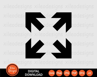 Inzoomen SVG - uitvouwbare pijlen pictogram rechtsboven linksboven vier hoeken teken symbool Vector Cricut digitaal bestand clipart svg png jpg eps pdf ai
