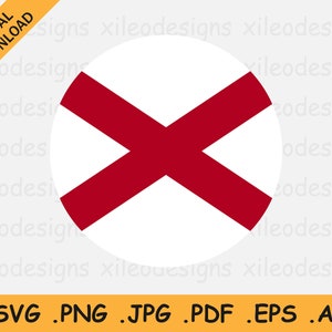 May include: A digital download graphic showing a white circle with a red 'X' design. A yellow banner reads 'DIGITAL DOWNLOAD'. File formats .SVG, .PNG, .JPG, .PDF, .EPS, and .AI are listed below the graphic.