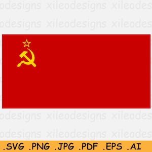 Drapeau national de l’Union soviétique SVG, Bannière du pays de la nation de l’URSS, Cricut Cut File, Téléchargement numérique, Clipart Vector Graphic - eps ai png jpg pdf