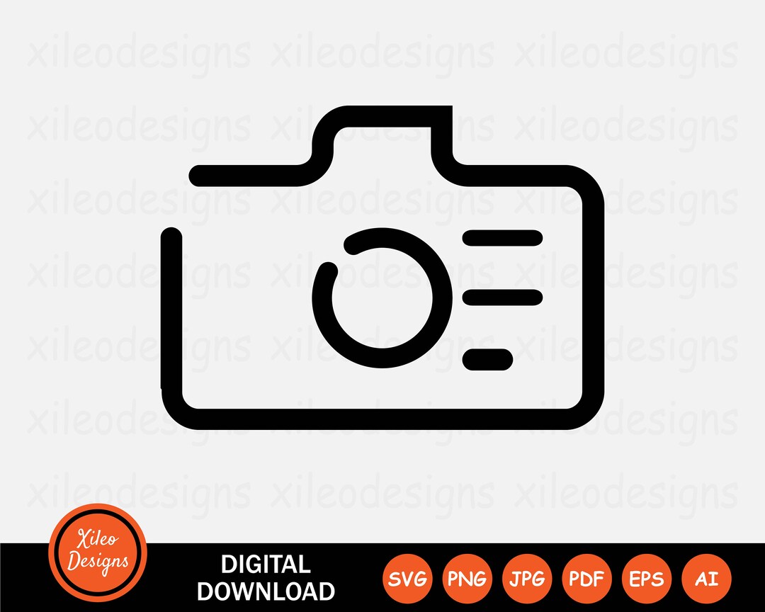 Camera Line Icon SVG Photography Image Capture Flash Graphic Vector ...