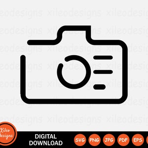 Camera Line Icon SVG Photography Image Capture Flash Graphic Vector Sign Symbol Clipart Cricut Digital Download Vector png jpg eps pdf ai