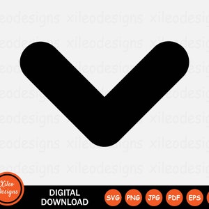 May include: Black down arrow icon. Digital download available in SVG, PNG, JPG, PDF, EPS, and AI formats.